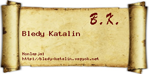 Bledy Katalin névjegykártya